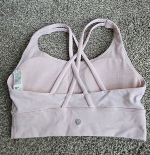 Lululemon longline energy bra 6 strawberry milkshake